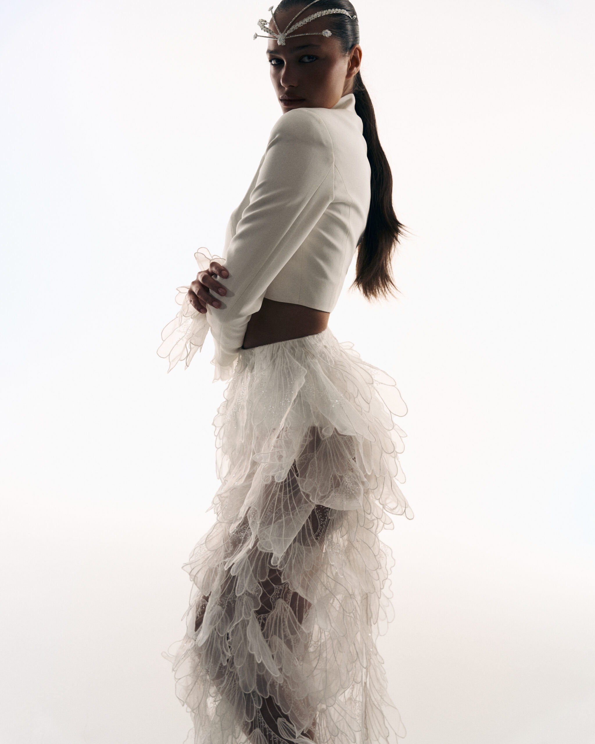 Set: “LEAF” Jacket and “FLEUR” Godet Skirt - Image 2