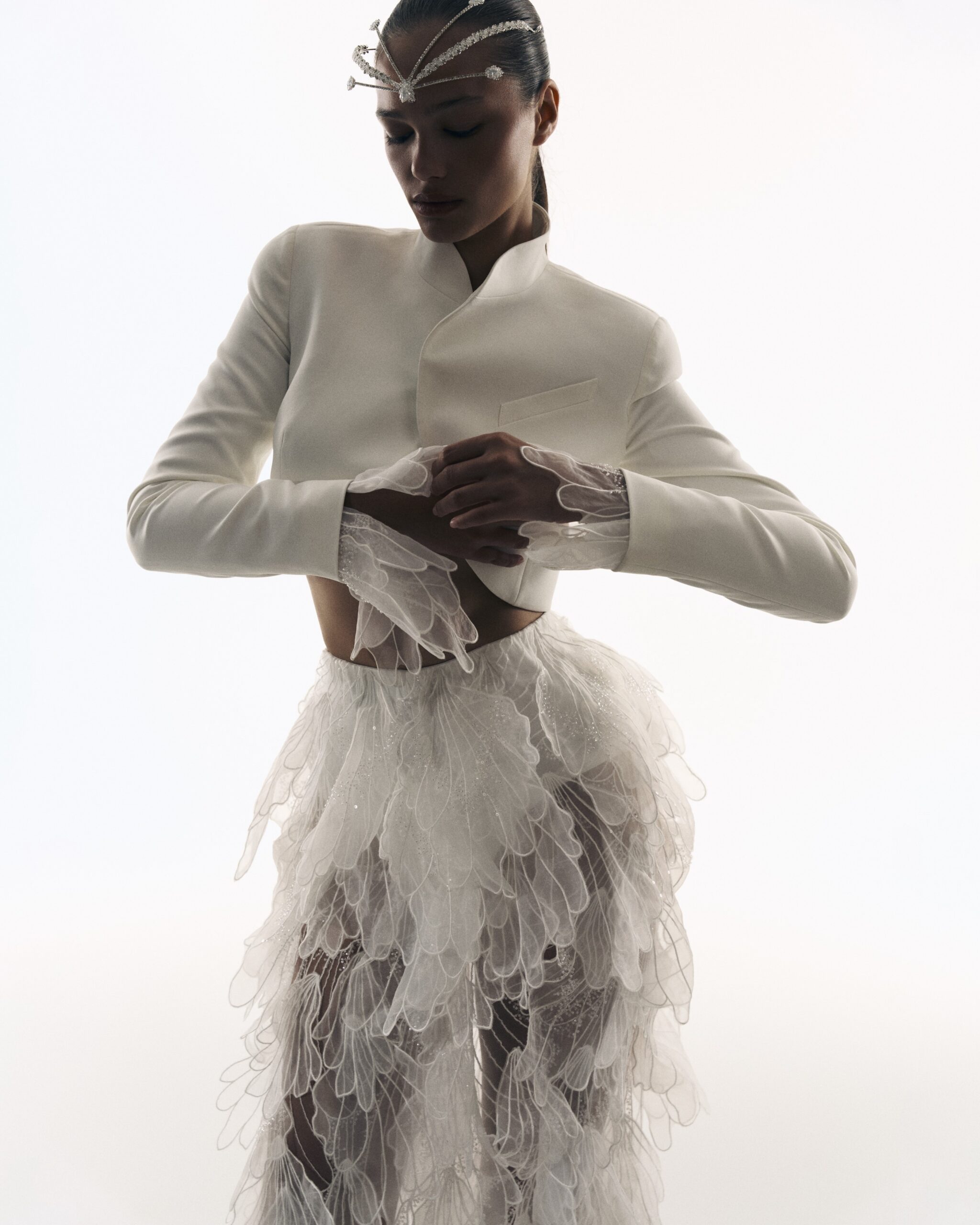 Set: “LEAF” Jacket and “FLEUR” Godet Skirt - Image 3